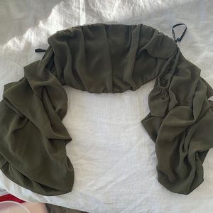 Off the Shoulder Ruched Crop Top